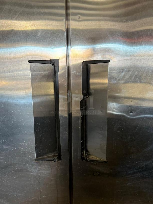 True T-49-HC double door refrigerator, stainless steel, superb condition, with sturdy handles. Fully tested, 115V.