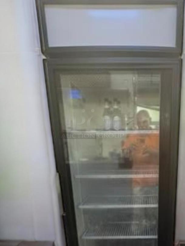 True GDM-23-HC-LD single glass door refrigerator in immaculate condition; fully tested and working, 115V.