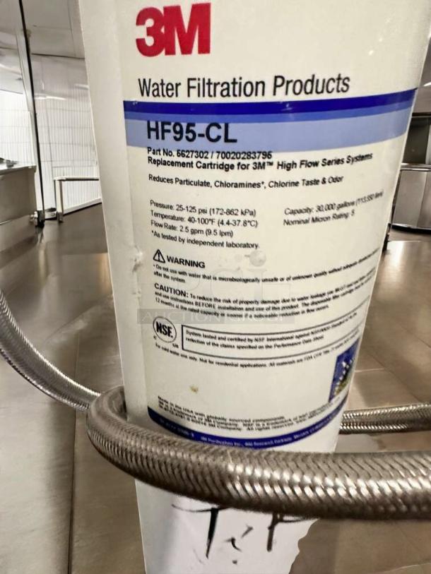 Pristine 3M HF95-CL high flow water filtration cartridge, tested and working. Reduces particulates, chlorine taste, odor.