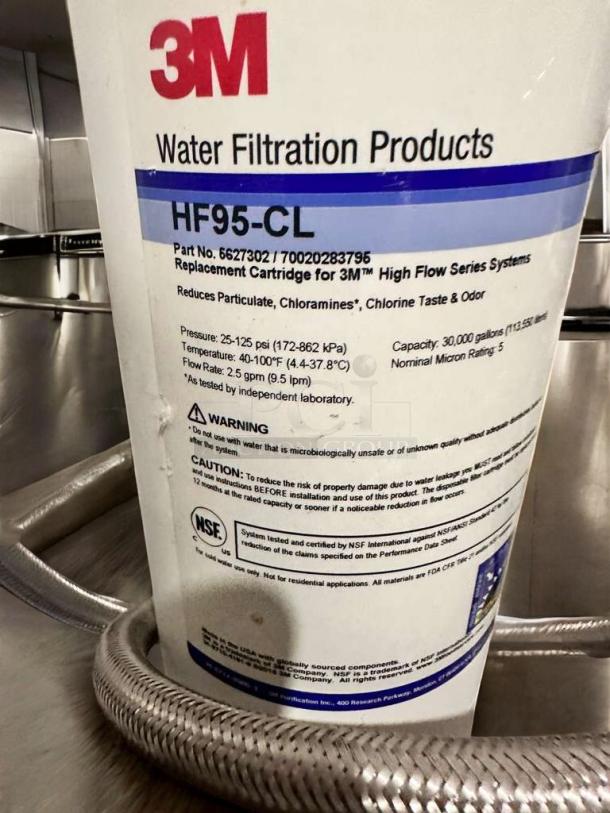 3M HF95-CL Water Filtration Cartridge in pristine condition, high flow series, fully tested, part number 6627302.