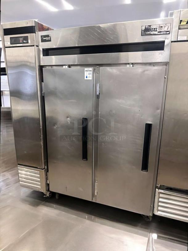 Delfield 6000XL double door reach-in freezer, superb condition, stainless steel, 115V, fully tested and working.