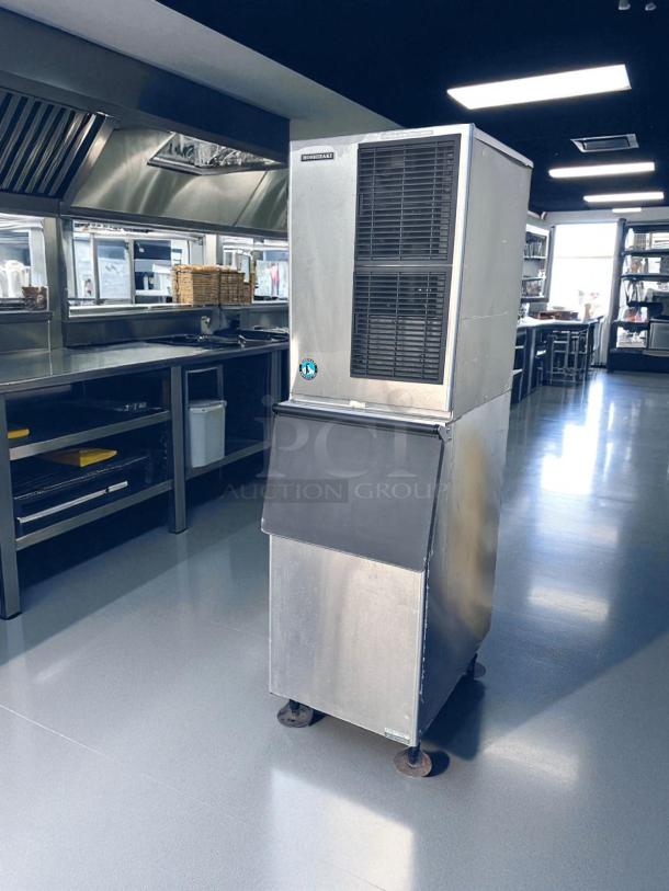 Hoshizaki KM-500MAH ice maker in excellent condition, fully tested, 115V, modular crescent cube design, stainless steel.