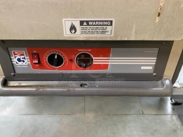 Metro C5 3-Series Heated Holding Cabinet, full height, excellent condition, 120V, temperature control panel, warning label.