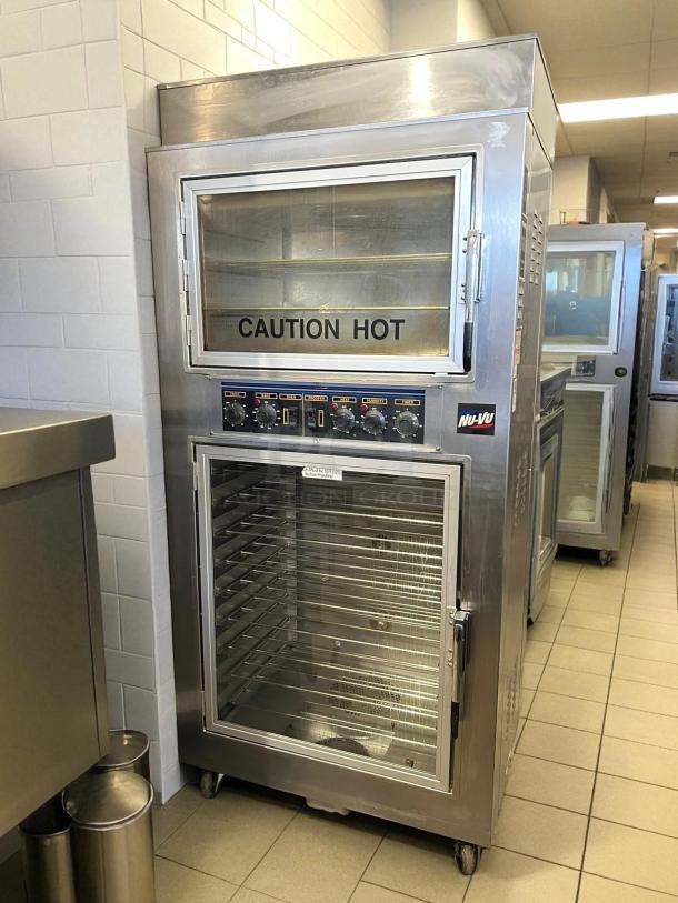 NU-VU SUB-123P oven proofer combo in great condition, stainless steel, tested and working, 240V, caution hot label.