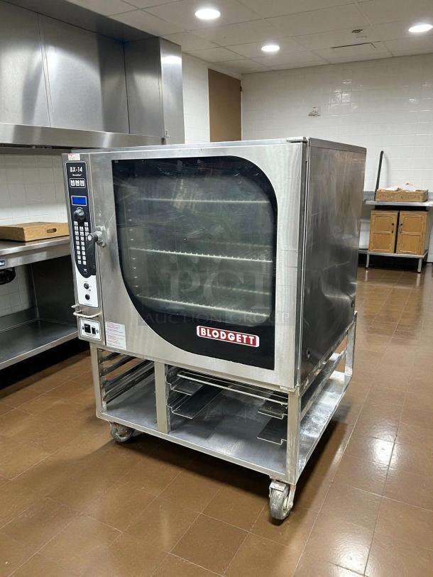Blodgett BX-14G-NAT natural gas combi oven, excellent condition, stainless steel, with manual controls and visible labeling.