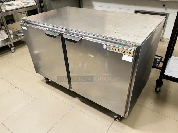 Beverage-Air UCR48A 48" undercounter refrigerator, stainless steel, great condition, model UCR48A-23, with brand logo visible.
