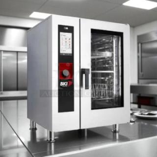 BKI ETE102R electric combi oven, excellent condition, boilerless, 208V/3Ph, fully tested, digital controls, stainless steel.