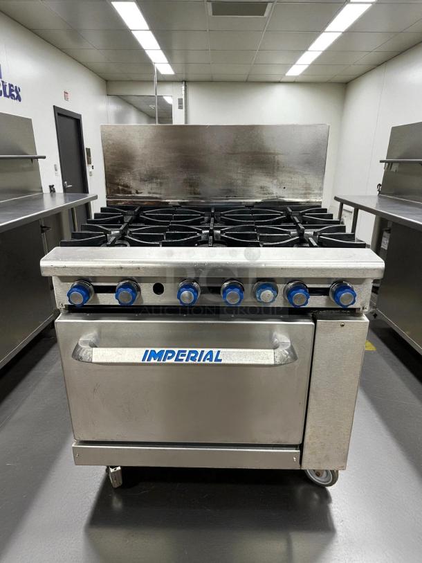 Imperial IR-6 36" 6 burner gas range with standard oven, natural gas, great condition, tested and working.