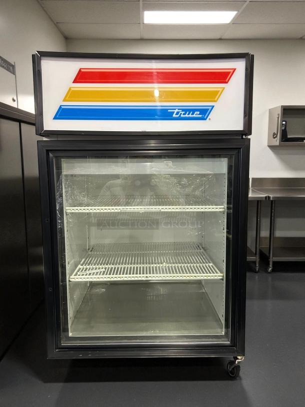 True GDM-05-S-HC~TSL01 stainless steel refrigerated countertop merchandiser, glass door, tested, working, excellent condition.