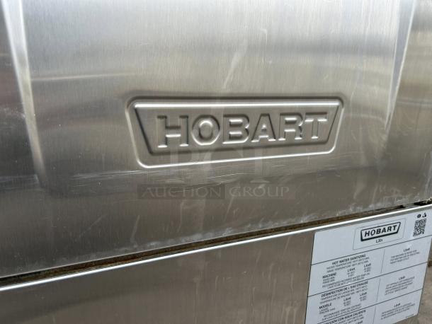 Hobart LXNH-2 undercounter dishwasher, stainless steel, excellent condition, 48 racks/hr, built-in booster, tested working.