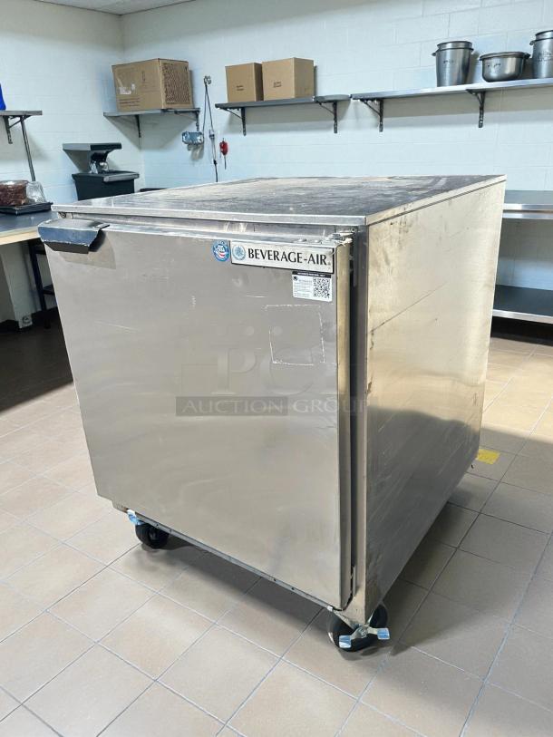 Beverage-Air UCR27HC 27" undercounter refrigerator in great condition, tested and working, with brand label visible.