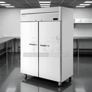 Blue Air R49T-HC 54" reach-in refrigerator with 2 solid doors, tested and working. Stainless steel, great condition.