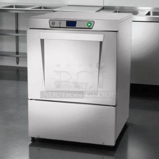 Hobart LXNH-1 high temp undercounter dishwasher in excellent condition, stainless steel, tested and working, with control panel.