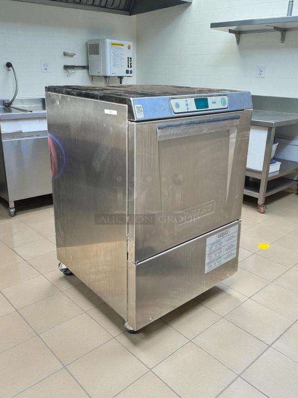 Hobart LXNH-1 undercounter dishwasher in excellent condition, stainless steel finish, tested and working.