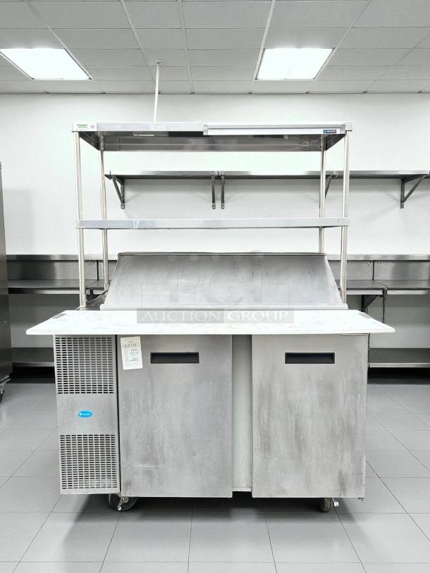 Randell 9030K-513 48" two-section refrigerated counter, excellent condition, tested, working, with salad mega top.