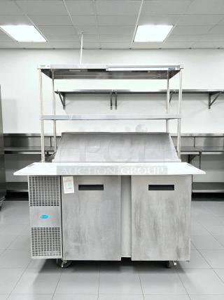 Randell 9030K-513 48" two-section refrigerated counter, excellent condition, tested, working, with salad mega top.