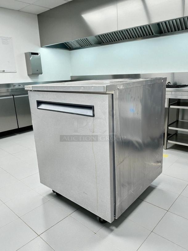 Delfield 4427NP 27" undercounter refrigerator, single section and door, tested and working, stainless steel, 115v.