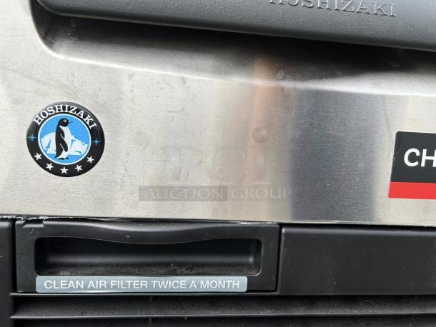 Hoshizaki KM-81BAJ undercounter ice machine, excellent condition, features crescent cube design, logo visible.