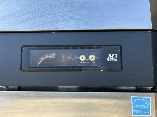 Turbo Air M3F47-2-N M3 Series reach-in freezer, tested and working, with digital temperature display and Energy Star label.