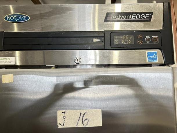 Nor-Lake NLF23-S 23cuft stainless steel single door reach-in freezer. Excellent condition, tested working. AdvantEDGE and Energy Star labels visible.