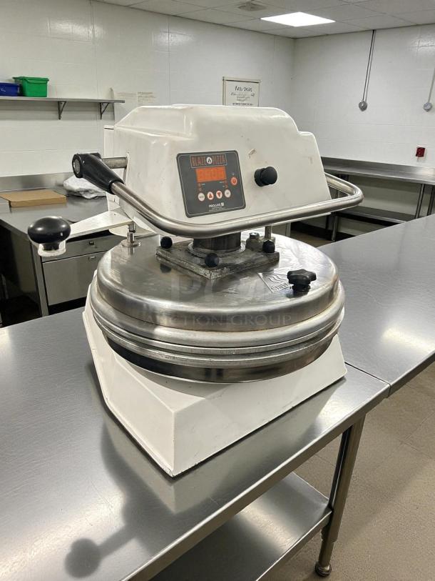 Proluxe Endurance Pro X2 DP2010SE 12" dual-heat manual dough press, tested, stainless steel, in working condition.