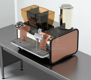 Thermoplan Mastrena II Espresso Machine, 209-240v 1ph, tested and working, features dual hoppers and integrated pump.