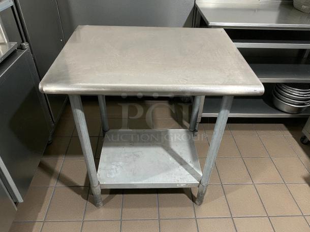 GSW USA ES-P3018 stainless equipment stand, 30"x18", with 1½" three-sided upturn, excellent condition.