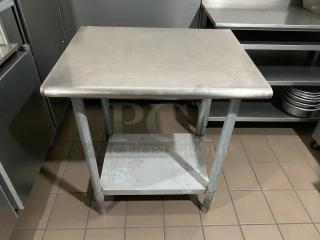 GSW USA ES-P3018 stainless equipment stand, 30"x18", with 1½" three-sided upturn, excellent condition.