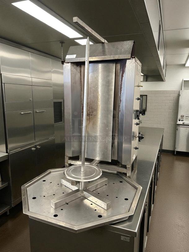 Axis Equipment AX-VB4 Vertical Gas Broiler, excellent condition, 4 burners, stainless steel, tested and working.
