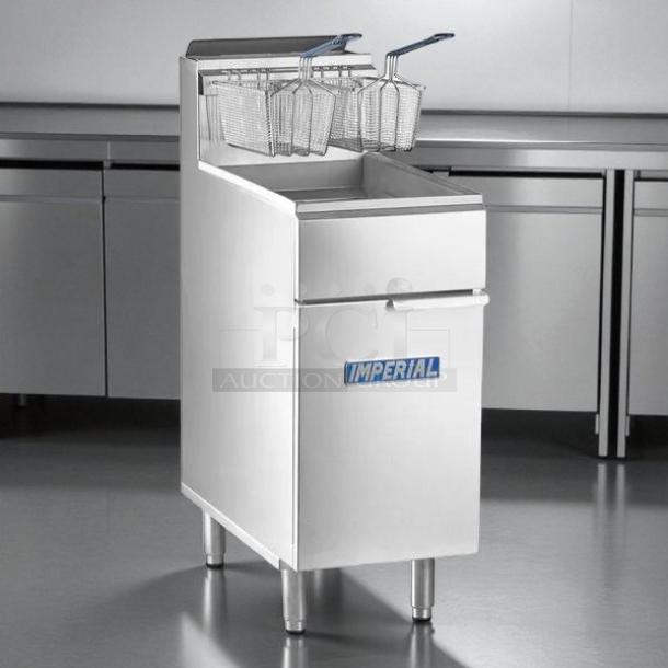 Imperial Range IFS-40NG natural gas fryer, 40 lb. capacity, tube fired, excellent condition, tested and working.
