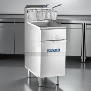 Excellent Condition - Imperial Range IFS-40NG Natural Gas 40 lb. Tube Fired Fryer - Tested and Working! - Item #1218476