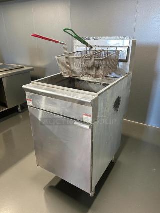 Excellent Condition -  Admiral Craft Model GF-150/NG 50lb Gas Deep Fryer - Tested and Working! - Item #1218487