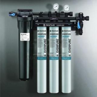 Everpure EV932504 Ice Machine Water Filter System, model EV932504, featuring three i4000(2) filters, tested and working.