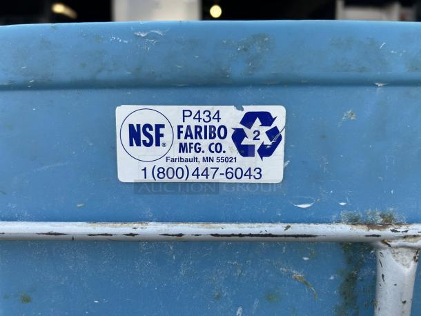 Faribo Manufacturing P434C/A Ingredient Bin, 36-gal. Blue NSF label, excellent condition, tested and working.