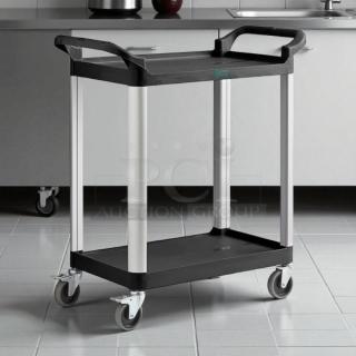 Brand new Choice beige utility cart with two shelves, model 109cartbs2bg. Features durable design and swivel casters.
