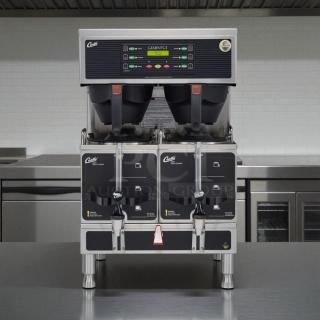 Curtis GEMTS10A1000 G3 Gemini Twin 1.5 Gallon Coffee Brewer, great condition, tested and working, dual compartment, silver/black.