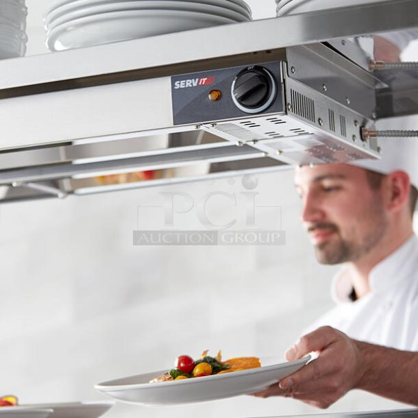 Servite 24" strip warmer with adjustable infinite controls and cord, brand new, ideal for food service settings.