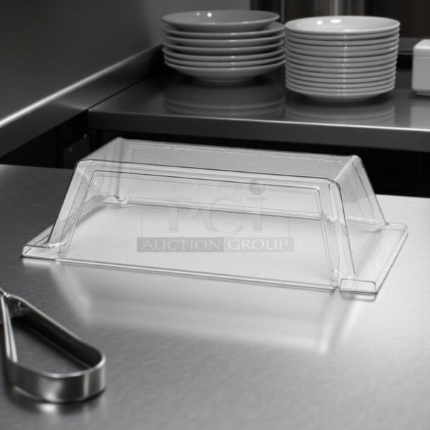 Brand new Star 45SG-1D single door sneeze guard for hot dog roller, clear plastic, pristine condition, essential find.