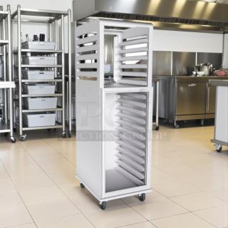 BRAND NEW Lockwood CA72-RR12-6 display cabinet, full-height, open-air & storage, in an unopened crate, pristine condition.