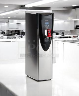 Pristine Bunn H5X hot water dispenser, 5-gallon, stainless steel, 120V/1800W, fully tested, model 43600.0026, USA-made.