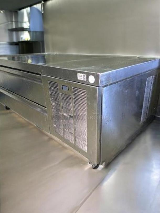 Delfield F2962CP 62" Chef Base Refrigerator with 4 drawers, superb condition, stainless steel, fully tested and working, 115V.