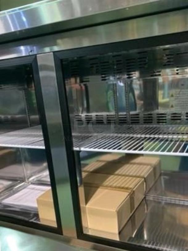 Brand-new Master-Bilt UR48 undercounter freezer, two solid doors, factory sealed, 115V, stainless steel, ready to use.