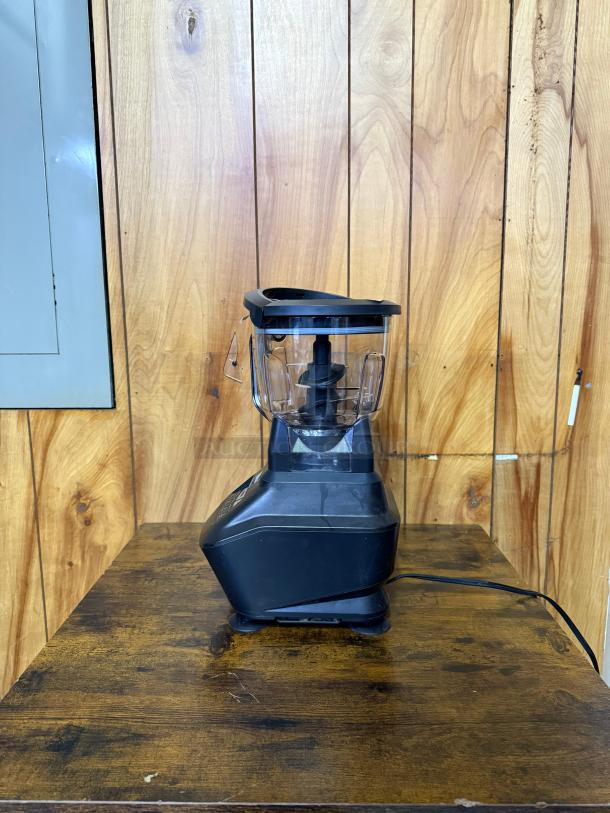 Ninja Mega Kitchen System BL 770, 1500W blender; black base, clear pitcher, lightly used, electrical cord visible.