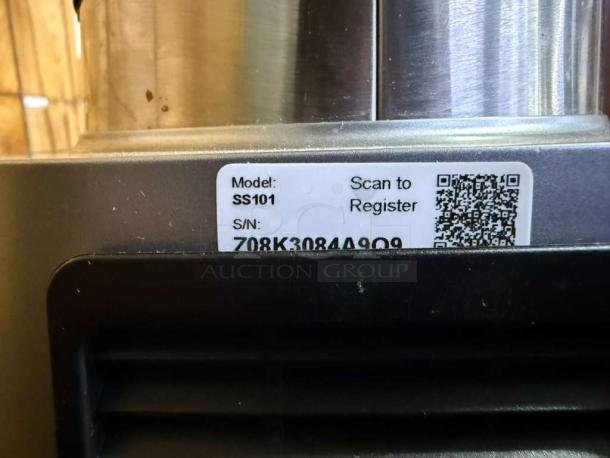 Ninja Blender model SS101 with a label showing model and serial number, 1200 peak watt motor, premium condition.