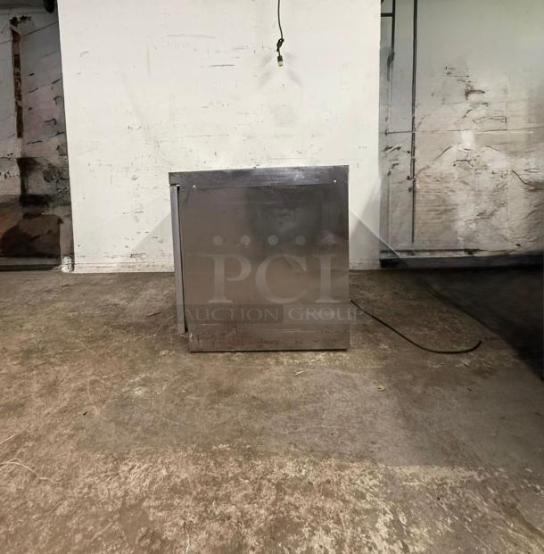 Delfield 4448NP-18M 48" refrigerated sandwich prep table, two doors, stainless steel, visibly used condition.