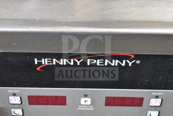 2021 Henny Penny 600 Pressure Fryer, commercial-grade, natural gas, 80,000 BTU, on casters. Control panel shown.