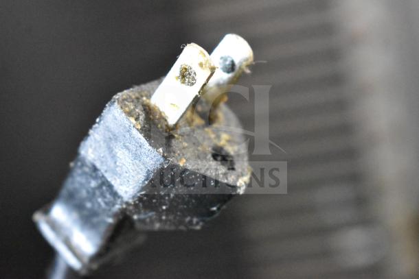 Electrical plug detail for Henny Penny 600 Commercial Fryer; natural gas, on casters, model year 2021.