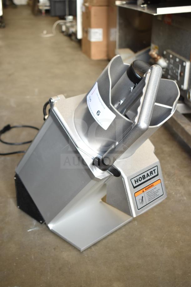 2022 Hobart FP150-1 food processor, full moon pusher, scratch and dent condition. Model FP-150, 110-120V, 1 phase.