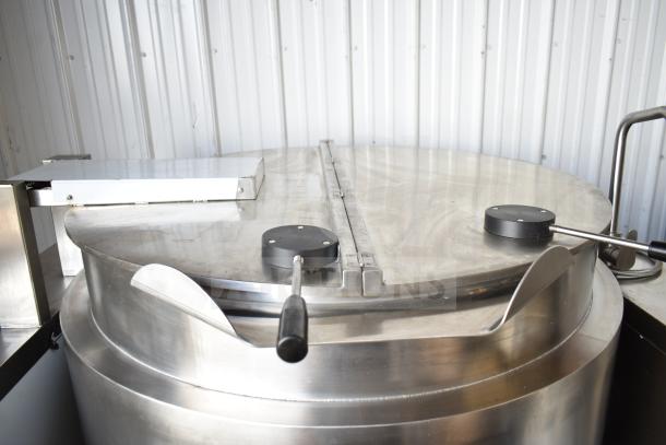 C2C CZC-13F industrial induction tilting kettle mixer, 150L capacity, 380V, 3-phase, stainless steel, floor style.