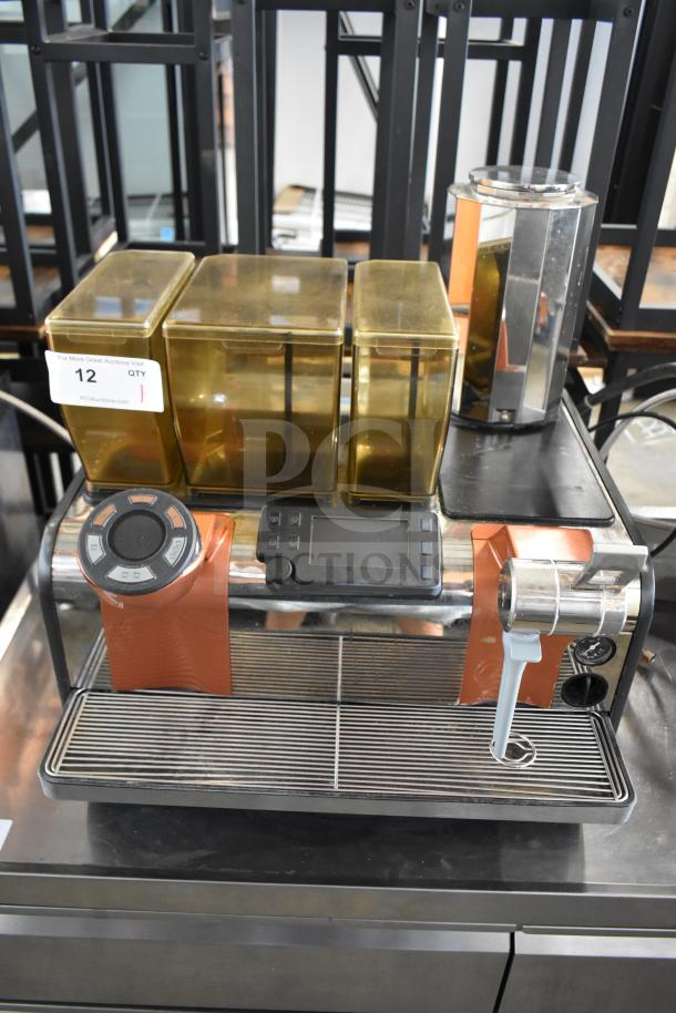 2019 Thermoplan Mastrena M2-CS stainless steel automatic espresso machine, features a steam wand, 208 volts, 1 phase.